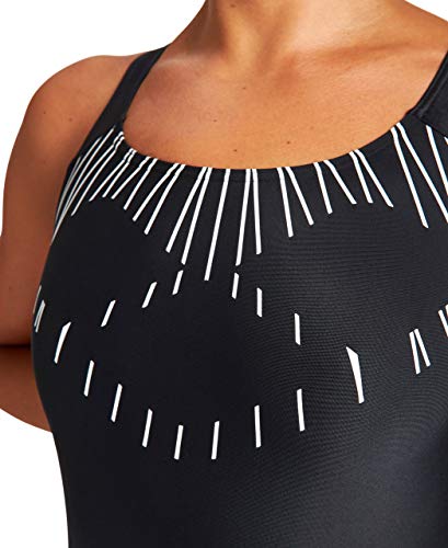 ARENA Bañador Deportivo Mujer Trick, Black-White, 38 (004390)