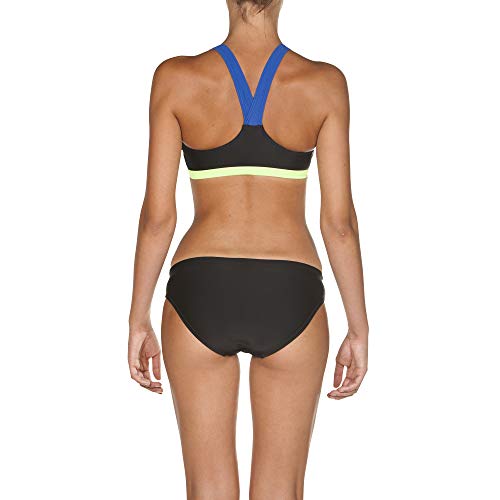 ARENA Bikini Deportivo para Mujer REN, Mujer, 000990, Negro y Verde Brillante, 38