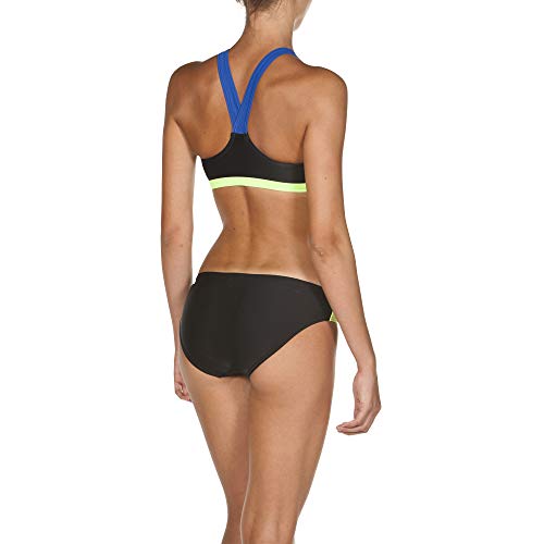 ARENA Bikini Deportivo para Mujer REN, Mujer, 000990, Negro y Verde Brillante, 38