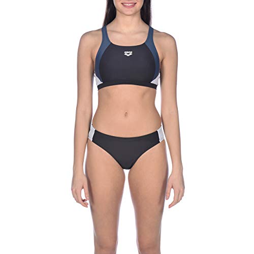 ARENA Bikini Deportivo para Mujer REN, Mujer, Parte Superior de Bikini, 000990, Negro y Blanco, 36