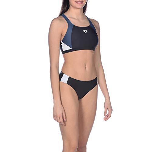 ARENA Bikini Deportivo para Mujer REN, Mujer, Parte Superior de Bikini, 000990, Negro y Blanco, 36