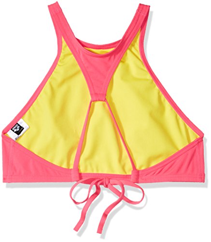 ARENA Crop Think Top De Bikini Mujer Rulebreaker Crop Think, Mujer, Fresia Rose-Yellow Star, S