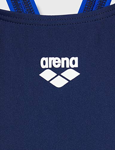 ARENA Double Side Panels Swim Pro - Bañador Deportivo para Mujer, Mujer, 003160, Navy/Neon Blue/White, 42