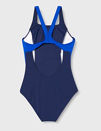 ARENA Double Side Panels Swim Pro - Bañador Deportivo para Mujer, Mujer, 003160, Navy/Neon Blue/White, 42