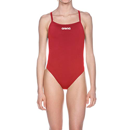 Arena W High Bañador Deportivo Mujer Solid Light Tech Alto, Red-White, 40