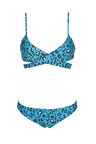 ARENA W Triangle Two Piece Bikini Triangular Reversible Mujer Allover, Mint-Black, 36