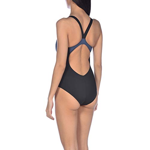 Arena W V Back One Piece Bañador Deportivo Mujer Balance, Black-Shark, 38