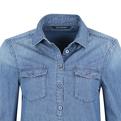 Armani Exchange 8nyc03 Blusa, Azul (Indigo Denim 1500), Small para Mujer