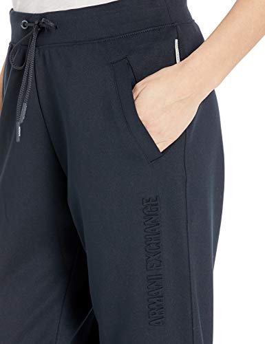 Armani Exchange Double Knit, Side Logo Pantalones de Deporte, Azul (Navy 1510), 46 (Talla del Fabricante: X-Large) para Mujer