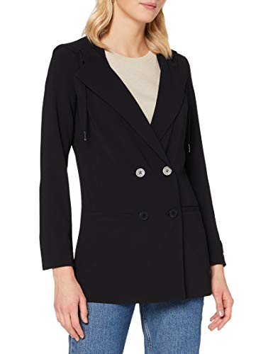 Armani Exchange Fluid Stretch Hooded Blazer Casual de Negocios, Black, 6 para Mujer