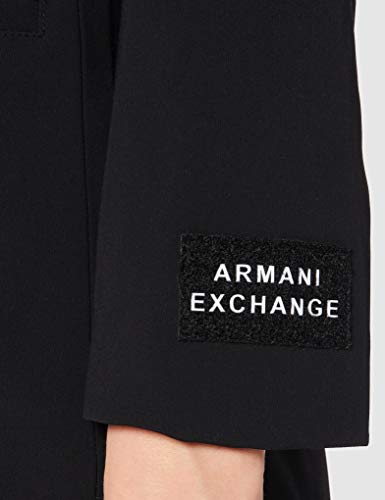 Armani Exchange Fluid Stretch Hooded Blazer Casual de Negocios, Black, 6 para Mujer