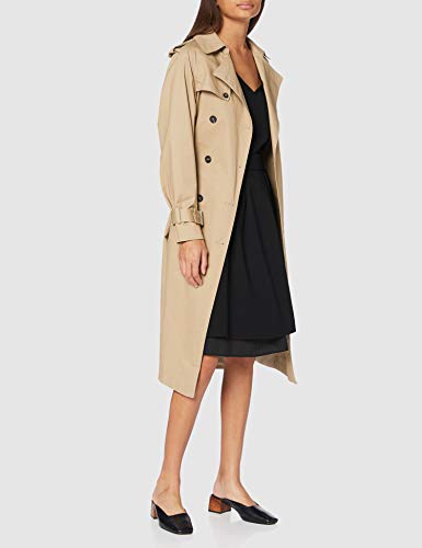 Armani Exchange Microtextured Fluid Long Sleeve Vestido Formal, Black, 8 para Mujer