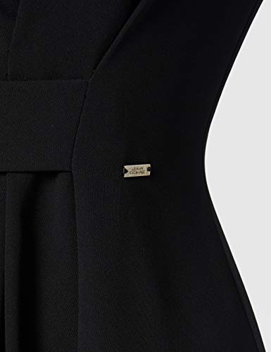 Armani Exchange Microtextured Fluid Long Sleeve Vestido Formal, Black, 8 para Mujer