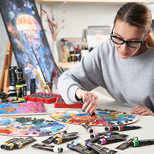 Arteza Tubos de pinturas acrílicas para el arte, Juego de 60 colores numerados, 60 tubos de 22 ml, Pintura acrílica para lienzos