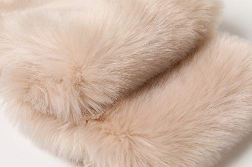 ArtiDeco Bufanda de pelo sintético para mujer, suave, de 120 cm de largo Camello claro grande. Talla única