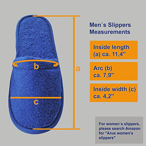 Arus - Zapatillas de baño de rizo para hombre (1 par), color: burdeos, talla L-XL