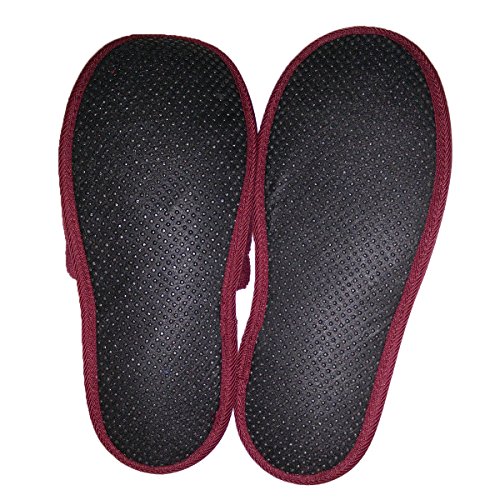 Arus - Zapatillas de baño de rizo para hombre (1 par), color: burdeos, talla L-XL