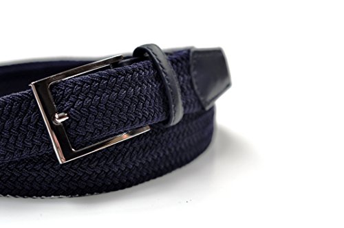 Ashford Ridge Hombres negro y Azul oscuro cinturones elásticas Gift Set (cintura tamaños 100cm - 110cm)