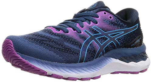 Asics Gel-Nimbus 23, Road Running Shoe Mujer, Grand Shark/Digital Aqua, 37.5 EU