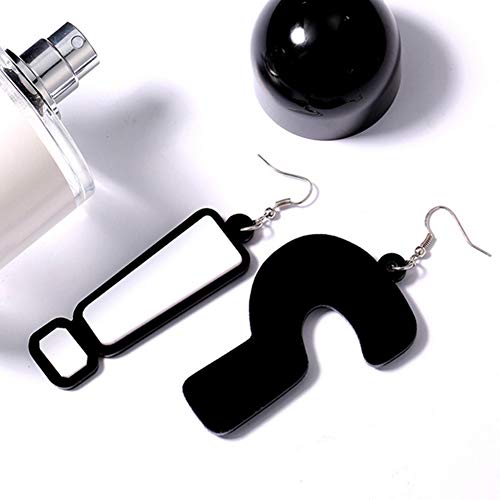 Asien Pendientes Divertidos asimetría de acrílico de la Manera Pendientes de la Marca de exclamación Signo de interrogación Pendientes joyería para Muchachas de Las Mujeres 1 par