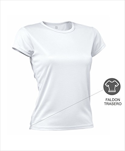 Asioka 356/16 Camiseta Técnica de Manga Corta, Mujer, Blanco, S