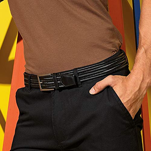 Asquith & Fox - Cinturón trenzado de piel para hombre (Talla Única) (Negro)