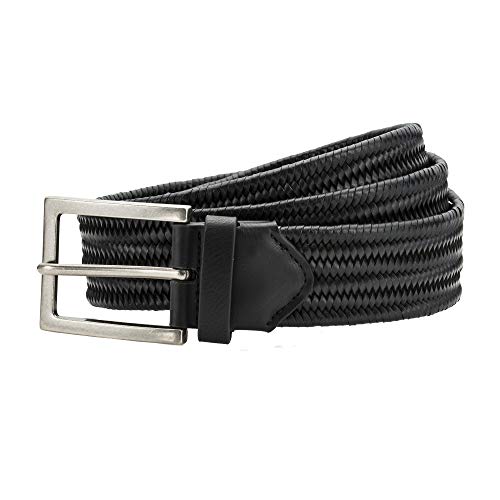 Asquith & Fox - Cinturón trenzado de piel para hombre (Talla Única) (Negro)