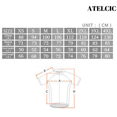 Atelcic Maillot para Ciclismo MTB Spinning Ciclismo de Carretera, Traje de Ciclismo Manga Corta Verano para Hombre y Mujer (Blanco - Azul, S)