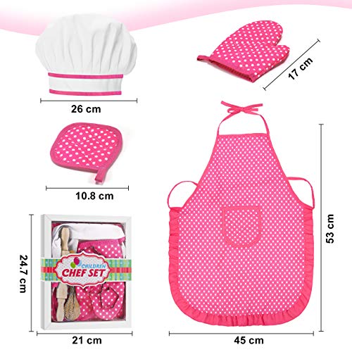 ATOPDREAM Juguetes 3-8 Años Niñas, Delantal y Gorro Cocina Niños Regalos Niños 3 4 5 6 Años Juguetes para Niñas de 3-8 Años Regalos Navidad Niña Juguetes Niños 3-8 Años Mas Vendido