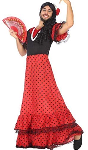Atosa-95456 Disfraz Flamenca, Color Rojo, M-L (95456)