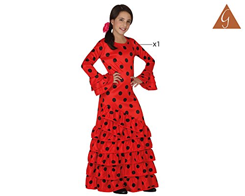 Atosa - Disfraz de flamenca para niña, color rojo, talla M, 5-6 años (111-26531)