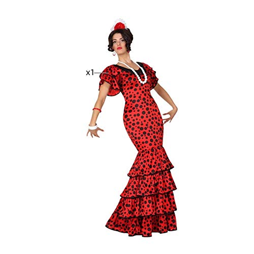 Atosa- Disfraz rumbera, Color rojo, XL (15589)