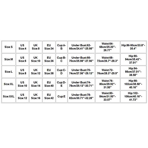 Auifor Las Mujeres más el tamaño de Traje de baño Superior Grande Taza con Talle Alto Inferior del Bikini Set（Marina/XX-Large）