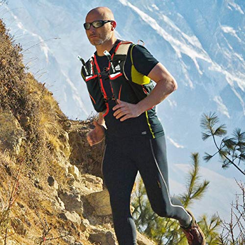 Azarxis - Mochila de Hidratación Trail Running 5L Ligera Chaleco Ciclismo con Botella de Agua para Senderismo Escalada Corriente (con 2 * 500ml Botella Blanda, L/XL - 97-109 cm)