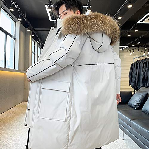 AZHom Marca de la Marea Nueva sección Larga del Invierno Suelta de los jóvenes por la Chaqueta Gruesa Capa Caliente Coreana de la Rodilla de los Hombres (Color : 1, Size : 3XL)