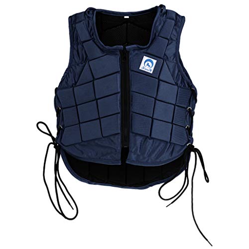 B Baosity Chaleco de Equitación para Niños y Adultos de Material Acachado, Azul Oscuro - Azul Oscuro, Hombres XL