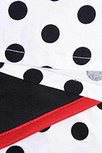 Babyonlinedress - Vestido de noche para mujer, con encaje, vintage, retro, años 50s, pin-up Rockabilly Swing con lunares Negro XXXXL