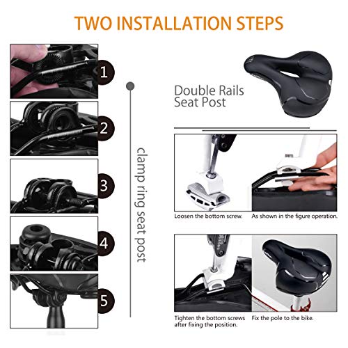 BACKTURE Sillín Bicicleta, Asiento de Bicicleta de Gel Transpirable y Profesional con Dos Amortiguadores, para MTB/Bicicleta de Carretera/Bicicleta Urbana