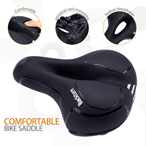 BACKTURE Sillín Bicicleta, Asiento de Bicicleta de Gel Transpirable y Profesional con Dos Amortiguadores, para MTB/Bicicleta de Carretera/Bicicleta Urbana