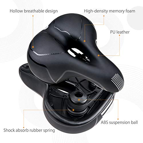 BACKTURE Sillín Bicicleta, Asiento de Bicicleta de Gel Transpirable y Profesional con Dos Amortiguadores, para MTB/Bicicleta de Carretera/Bicicleta Urbana