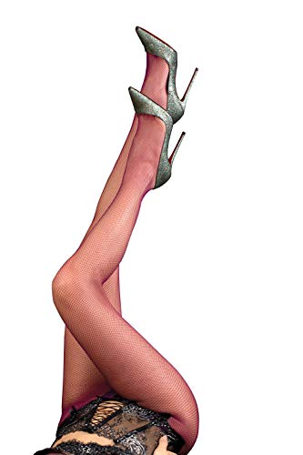 Bailarina mujeres medias de red M1325 - Rojo - L-XL