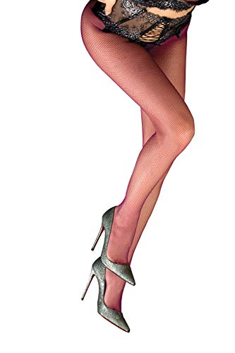 Bailarina mujeres medias de red M1325 - Rojo - L-XL