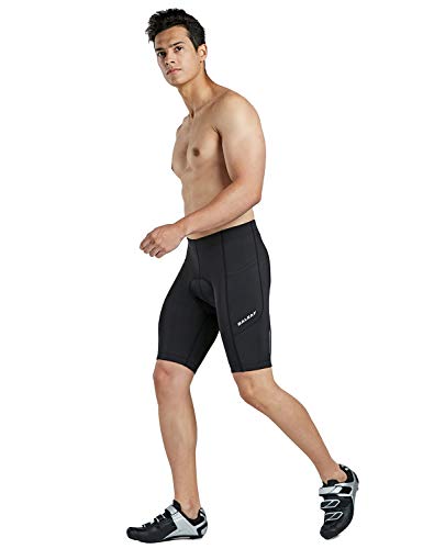 BALEAF Pantalones Pantalones cortos de ciclista 3D rellenado para bicicleta con bolsillos laterales, la UPF 50+ y de secado rápido para los hombres X-Large Negro-New1