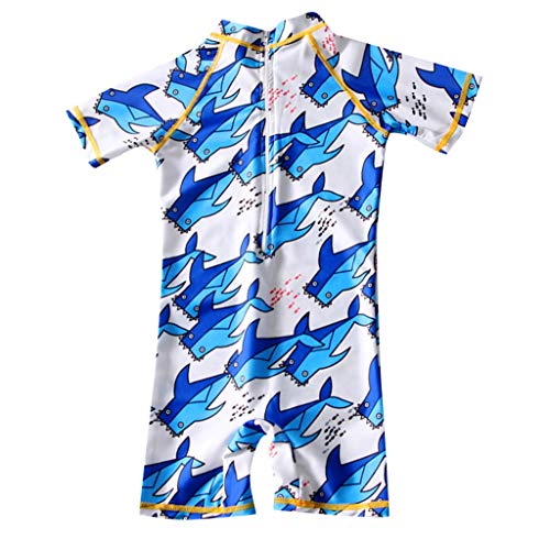 Bañador Bebé Entero SPF 50+ Protección Solar para Bebés - Traje Solar de Manga Larga, Ropa de Natación (Azul,M)
