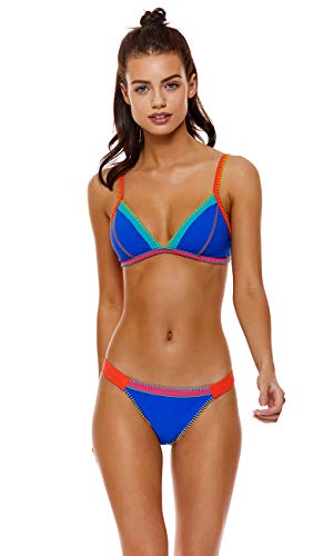 Banana Moon TAEKO TEKNICOLO Top Bikini, Bleu (Roy Sensitive L2364), S para Mujer