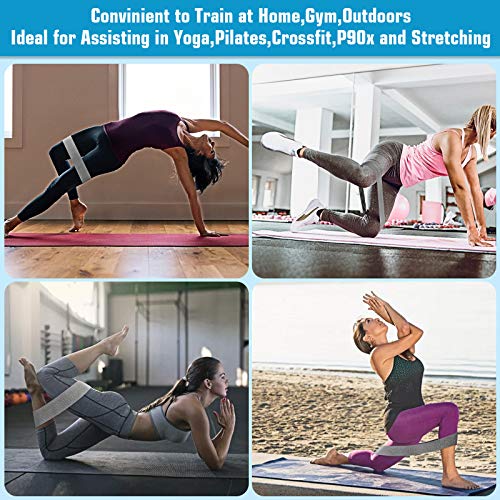 Bandas Elasticas Gluteos Musculacion, 3 Piezas Cintas Elasticas Musculacion para Piernas/Glúteos/Muslo,Bandas de Resistencia para Hombres Mujeres Pilates Yoga y musculación (Pink/Gray/Black)