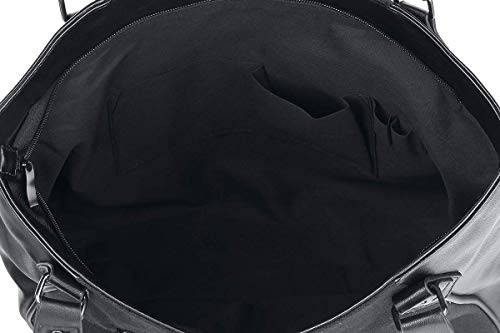 Banned Alternative Anubis Mujer Bolsa de Mano Negro-Blanco, algodón, Poliuretano,