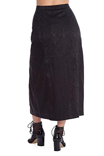 Banned Alternative Midi Slit Skirt Mujer Falda Larga Negro XXL, 97% poliéster, 3% elastán, Gehschlitz
