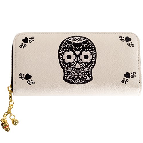Banned Ladies Rockabilly XL – On The Line White Sugar Skull Monedero