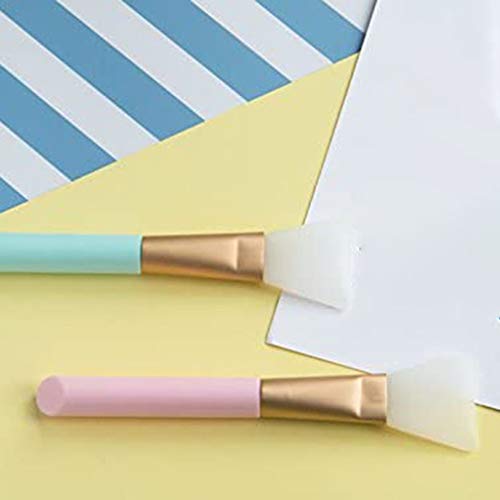 bansd Cepillo de Maquillaje de Silicona Palo Cabeza Suave DIY Mascarilla de Silicona Brocha Rosa + Azul